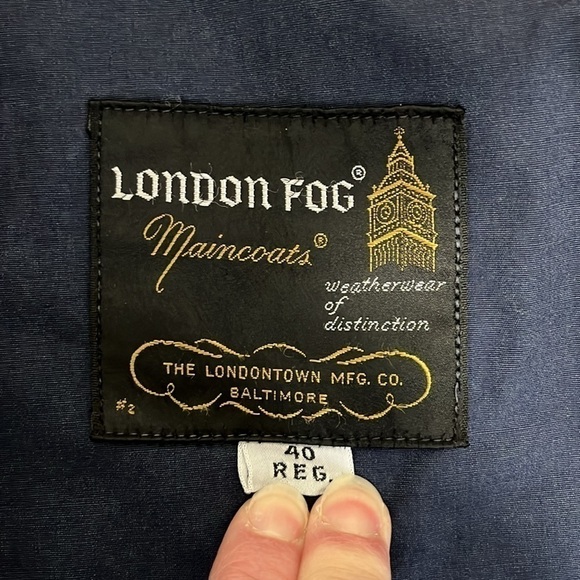 London Fog Navy Blue Men's Jacket Size 40 Reg Lightweight Windbreaker - Picture 3 of 10